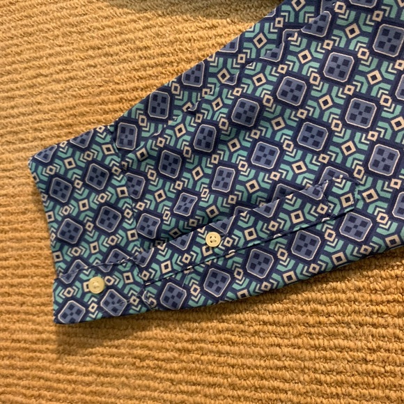 BANANA REPUBLIC- BLUE PRINT ADJUSTABLE SLEEVES BLOUSE - Picture 5 of 6